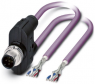 Sensor-Aktor Kabel, M12-Kabelstecker, gerade auf offenes Ende, 5-polig, 5 m, PUR, violett, 4 A, 1436097