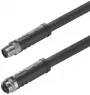 Sensor-Aktor Kabel, M12-Kabelstecker, gerade auf M12-Kabeldose, gerade, 4-polig, 3 m, PUR, schwarz, 12 A, 2050060300