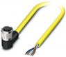 Sensor-Aktor Kabel, M12-Kabeldose, abgewinkelt auf offenes Ende, 5-polig, 2 m, PVC, gelb, 4 A, 1406172