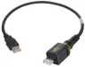 USB 2.0 Anschlussleitung, USB Stecker Typ A auf PushPull (V4) Typ A, 0.5 m, schwarz