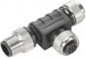 Adapter, M20 (5-polig, Buchse/Stecker) auf M12 (5-polig, Buchse), T-Form, 1009370000