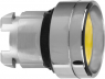 Drucktaster, beleuchtbar, tastend, Bund rund, gelb, Frontring silber, Einbau-Ø 22 mm, ZB4BA56