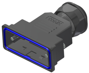 D-Sub Steckverbindergehäuse, Größe: 2 (DA), gerade 180°, Kabel-Ø 9 bis 11 mm, PBT, schwarz, 15-004720