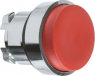 Drucktaster, beleuchtbar, rastend, Bund rund, rot, Frontring silber, Einbau-Ø 22 mm, ZB4BH4