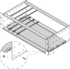 Montageplatte für 19''-Gehäuse und Baugruppenträger, 28 TE, 220 mm Leiterplattenlänge