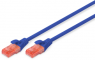 Patchkabel, RJ45-Stecker, gerade auf RJ45-Stecker, gerade, Cat 6, U/UTP, PVC, 2 m, blau