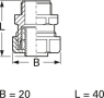 Gerade Schlauchverschraubung, PG7, 10 mm, Polypropylen, IP54, grau, (L) 40 mm