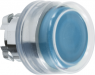 Drucktaster, unbeleuchtet, tastend, Bund rund, blau, Frontring silber, Einbau-Ø 22 mm, ZB4BP6