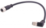 Sensor-Aktor Kabel, M12-Kabelstecker, abgewinkelt auf M12-Kabeldose, gerade, 5-polig, 10 m, PUR, schwarz, 213475D2568100