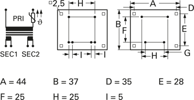 PT 4,5/2/18 Block PCB Transformers Image 2