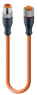 Sensor-Aktor Kabel, M12-Kabelstecker, gerade auf M12-Kabeldose, gerade, 5-polig, 0.3 m, PUR, orange, 4 A, 12029