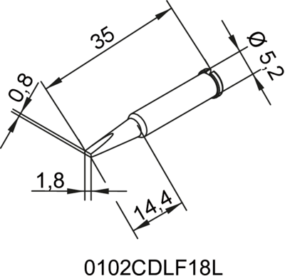 0102CDLF18L/SB Ersa Lötspitzen, Entlötspitzen und Heißluftdüsen Bild 2