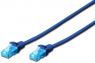 Patchkabel, RJ45-Stecker, gerade auf RJ45-Stecker, gerade, Cat 5e, U/UTP, PVC, 1 m, blau