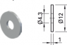 Unterlegscheibe, H 1 mm, Innen-Ø 4.3 mm, Außen-Ø 12 mm, Zinn, 22.6516