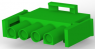 Steckergehäuse, 4-polig, RM 6.35 mm, gerade, grün, 1-480702-5