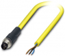 Sensor-Aktor Kabel, M8-Kabelstecker, gerade auf offenes Ende, 3-polig, 10 m, PVC, gelb, 4 A, 1406279