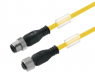 Sensor-Aktor Kabel, M12-Kabelstecker, gerade auf M12-Kabeldose, gerade, 4-polig, 1.5 m, PUR, gelb, 4 A, 1093020150