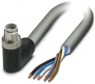 Sensor-Aktor Kabel, M12-Kabelstecker, abgewinkelt auf offenes Ende, 5-polig, 3 m, PVC, grau, 12 A, 1424614