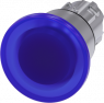 Pilzdrucktaster, beleuchtbar, rastend, Bund rund, blau, Einbau-Ø 22.3 mm, 3SU1051-1BA50-0AA0