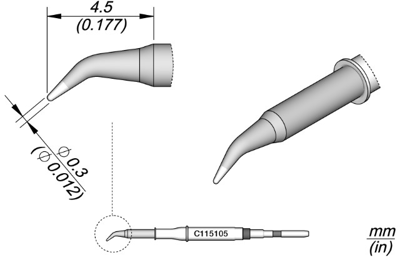 C115105 JBC Lötspitzen, Entlötspitzen und Heißluftdüsen Bild 1