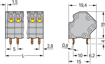 745-3107 WAGO PCB Terminal Blocks Image 2