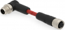Sensor-Aktor Kabel, M12-Kabelstecker, abgewinkelt auf M12-Kabeldose, gerade, 4-polig, 1 m, PVC, rot, 4 A, TAA54AB1411-002