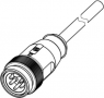 Sensor-Aktor Kabel, 7/8"-Kabelstecker, abgewinkelt auf offenes Ende, 4-polig + PE, 10 m, PUR, schwarz, 21349600598100