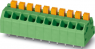 Leiterplattenklemme, 10-polig, RM 3.5 mm, 0,2-1,5 mm², 16 A, Push-in-Federanschluss, grün, 1071007