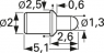 Batterielade- und Schnittstellenkontakt mit Tastkop, Rundkopf, Ø 2.5 mm, Hub 1.2 mm, RM 3 mm, L 5.1 mm, 5099-D-2.0N-AU-1.0 C