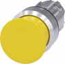 Pilzdrucktaster, unbeleuchtet, tastend, Bund rund, gelb, Einbau-Ø 22.3 mm, 3SU1050-1AD30-0AA0