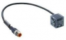 Sensor-Aktor Kabel, M12-Kabelstecker, gerade auf Ventilstecker, 5-polig, 0.3 m, PUR, schwarz, 29987