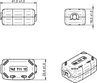 74271112S Würth Elektronik eiSos Ferrite cable cores Image 2