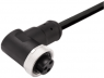 Sensor-Aktor Kabel, 7/8"-Kabeldose, abgewinkelt auf offenes Ende, 3-polig, 5 m, PUR, schwarz, 12 A, 1292110500