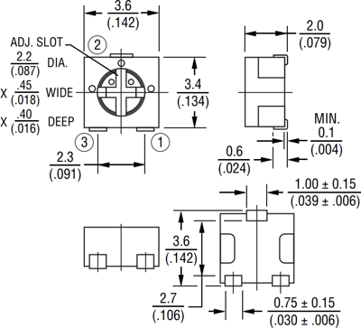 PVG3A105C01R00 Bourns Electronics GmbH Trimmer Potentiometers Image 2