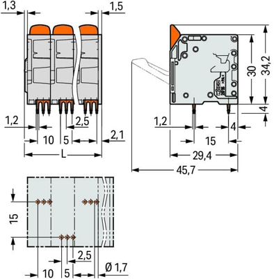 2616-3102/020-006 WAGO Leiterplattenklemmen Bild 2