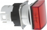 Meldeleuchte, beleuchtbar, Bund quadratisch, rot, Frontring schwarz, Einbau-Ø 16 mm, ZB6CV4
