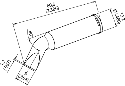 0242SDLF90/SB Ersa Lötspitzen, Entlötspitzen und Heißluftdüsen Bild 3