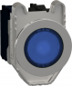 Drucktaster, beleuchtbar, tastend, 1 Schließer + 1 Öffner, Bund rund, blau, Frontring schwarz, Einbau-Ø 30.5 mm, XB4FW36B5