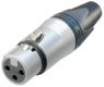 XLR-Kupplung, 3-polig, vergoldet, 2,5 mm², AWG 14, Metall, NC3FXX-HE