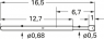 Standard-Federkontakt mit Tastkopf, Rundkopf, Ø 0.68 mm, Hub 2.8 mm, RM 1.27 mm, L 16.5 mm, 1007-A-0.7N-AU-0.9