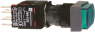 Drucktaster, beleuchtbar, tastend, 1 Schließer + 1 Öffner, Bund rechteckig, grün, Frontring schwarz, Einbau-Ø 16 mm, XB6DE3B5B