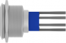 Schalter, 2-polig, silber, beleuchtet (rot/grün), 3 A/250 VAC, Einbau-Ø 25.2 mm, IP67, 2317657-9