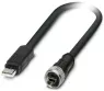USB Adapterleitung, USB Stecker Typ A, gerade auf Mini-USB Stecker Typ B, gerade, 1 m, schwarz
