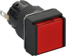 Meldeleuchte, beleuchtbar, Bund quadratisch, rot, Frontring schwarz, Einbau-Ø 16 mm, XB6ECV4JP