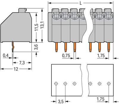 250-111/000-012 WAGO PCB Terminal Blocks Image 2