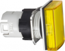 Meldeleuchte, beleuchtbar, Bund rechteckig, gelb, Frontring schwarz, Einbau-Ø 16 mm, ZB6DV5