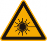 Warnschild, Symbol: Laserstrahl, Ø 200 mm, Kunststoff, 029.01.9 200MM M