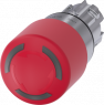 Not-Halt-Pilzdrucktaster, beleuchtet, 22mm, rund,Metall, hochglanz, rot, 30mm, 3SU10511GB200AA0