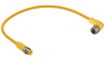 Sensor-Aktor Kabel, M12-Kabelstecker, gerade auf M12-Kabeldose, abgewinkelt, 3-polig, 2 m, PUR, gelb, 4 A, 5991