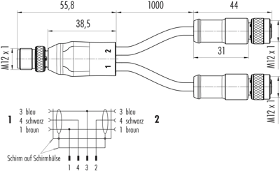 77 9855 3530 50703-0100 binder Sensor-Aktor Kabel Bild 2